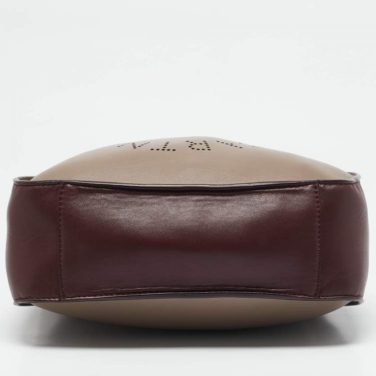 مملوكة مسبقًا Stella McCartney Burgundy/Beige Faux Leather Mini Logo Crossbody Bag
