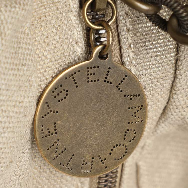 Pre Owned Stella McCartney Metallic Beige/Gold Jute Bow Hobo