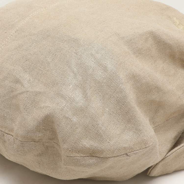 Pre Owned Stella McCartney Metallic Beige/Gold Jute Bow Hobo