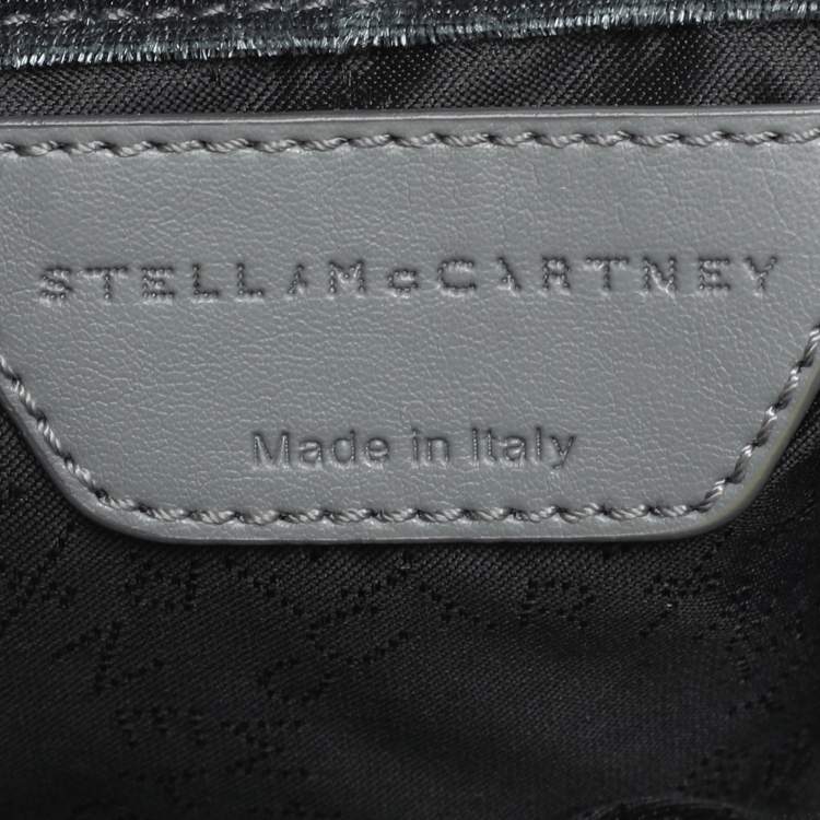 Pre Owned Stella McCartney Teal Velvet Mini Falabella Tote