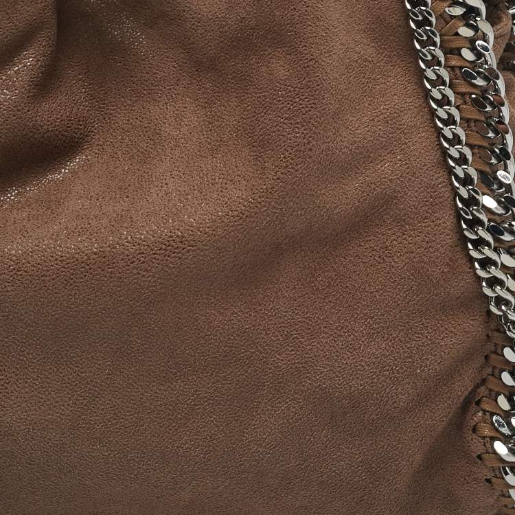 Pre Owned Stella McCartney Dark Beige Faux Leather Mini Falabella Tote
