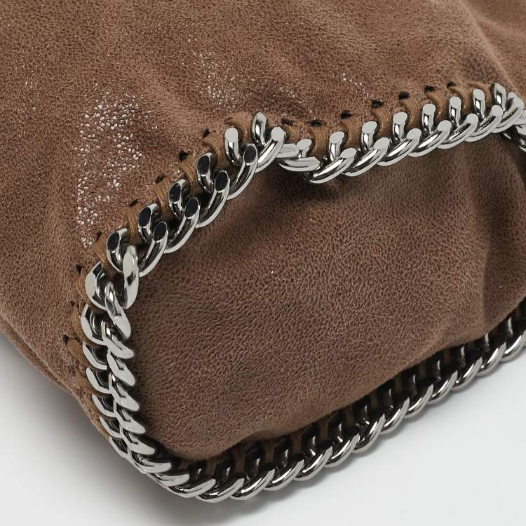 Pre Owned Stella McCartney Dark Beige Faux Leather Mini Falabella Tote