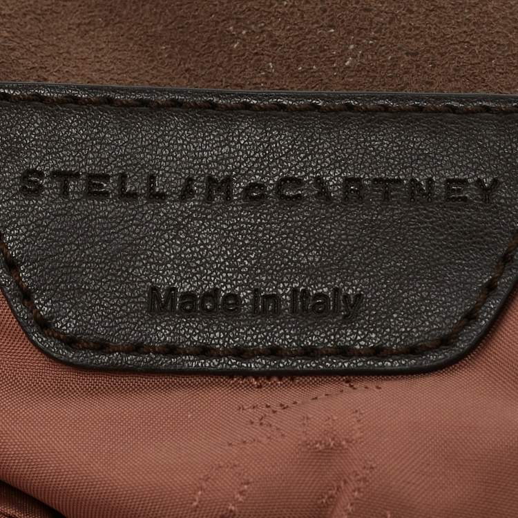 Pre Owned Stella McCartney Dark Beige Faux Leather Mini Falabella Tote