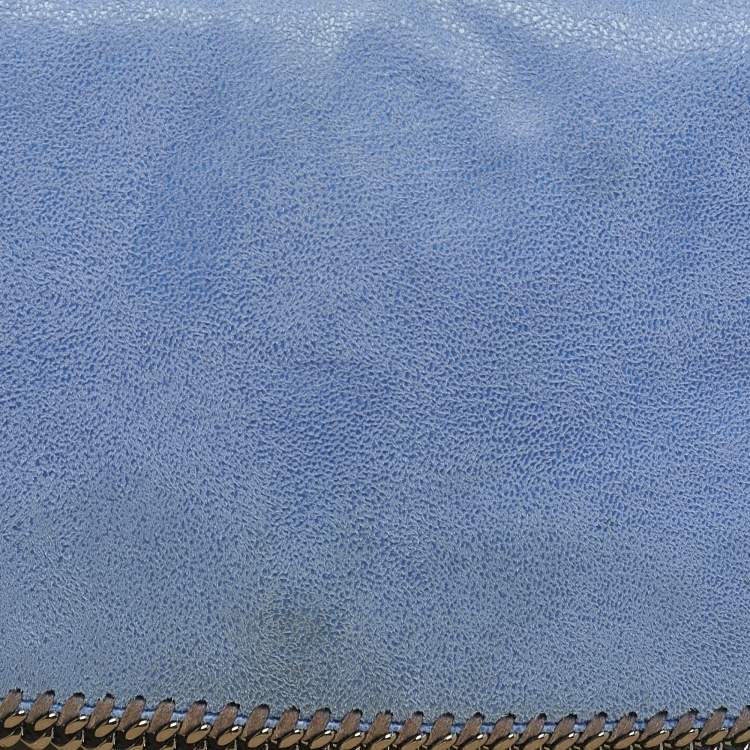 Pre Owned Stella McCartney Blue Faux Suede Falabella Fold Over Clutch
