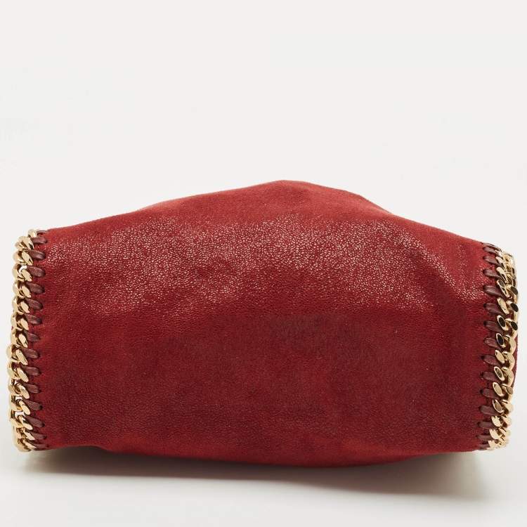 Pre Owned Stella McCartney Burgundy Faux Leather Mini Falabella Tote