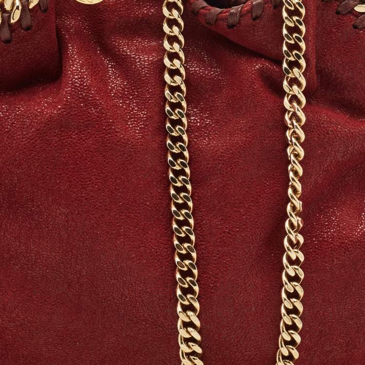 Pre Owned Stella McCartney Burgundy Faux Leather Mini Falabella Tote