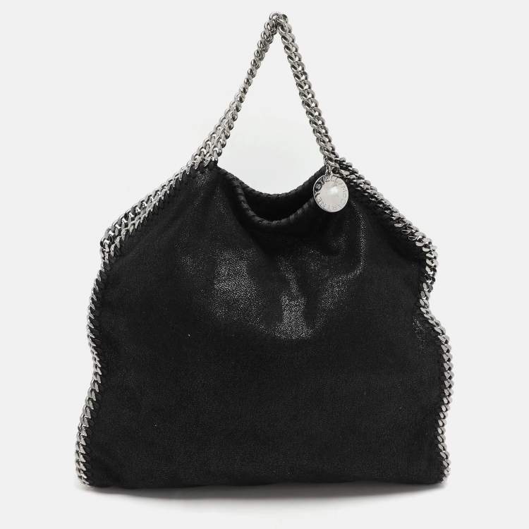 Pre Owned Stella McCartney Black Faux Suede Small Falabella Tote