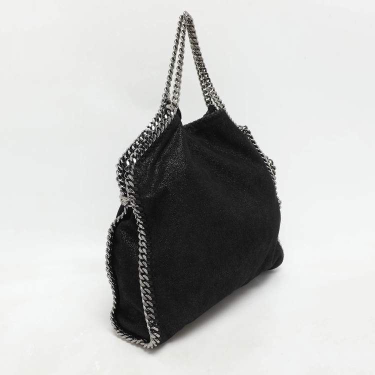 Pre Owned Stella McCartney Black Faux Suede Small Falabella Tote