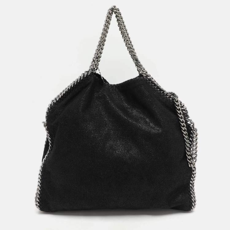 Pre Owned Stella McCartney Black Faux Suede Small Falabella Tote