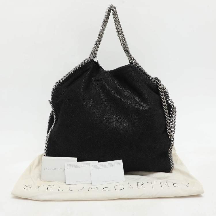 Pre Owned Stella McCartney Black Faux Suede Small Falabella Tote
