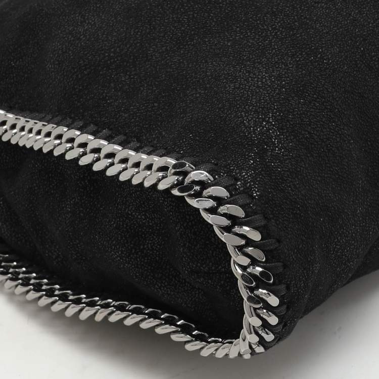 Pre Owned Stella McCartney Black Faux Suede Small Falabella Tote