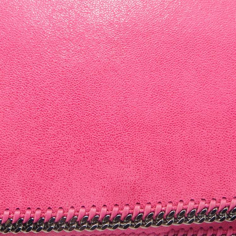 Pre Owned Stella McCartney Fuchsia Faux Suede Falabella Fold Over Clutch
