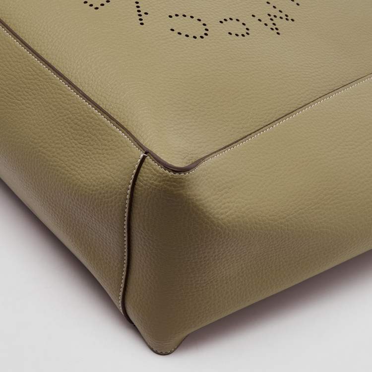 Pre Owned Stella McCartney Sand Brown Faux Leather The Logo Large Tote
