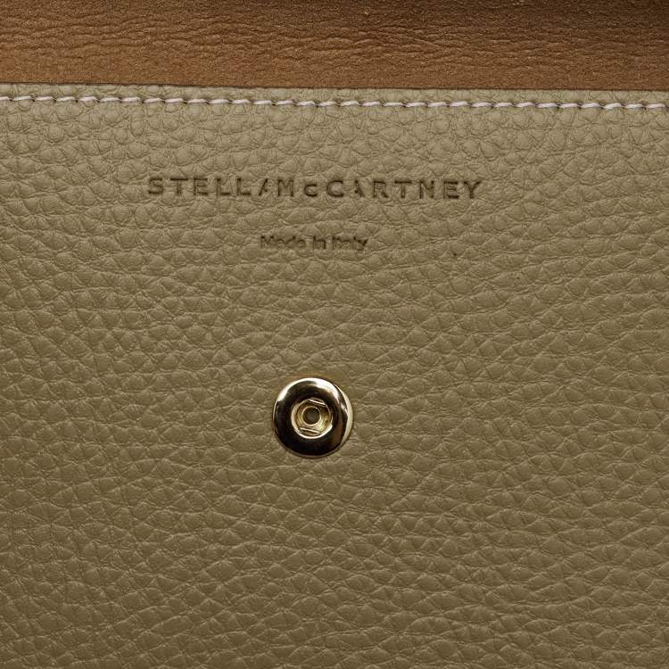 Pre Owned Stella McCartney Sand Brown Faux Leather The Logo Large Tote