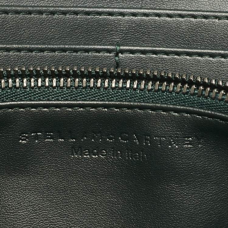 Pre Owned Stella McCartney Dark Green Faux Leather Falabella Flap Continental Wallet