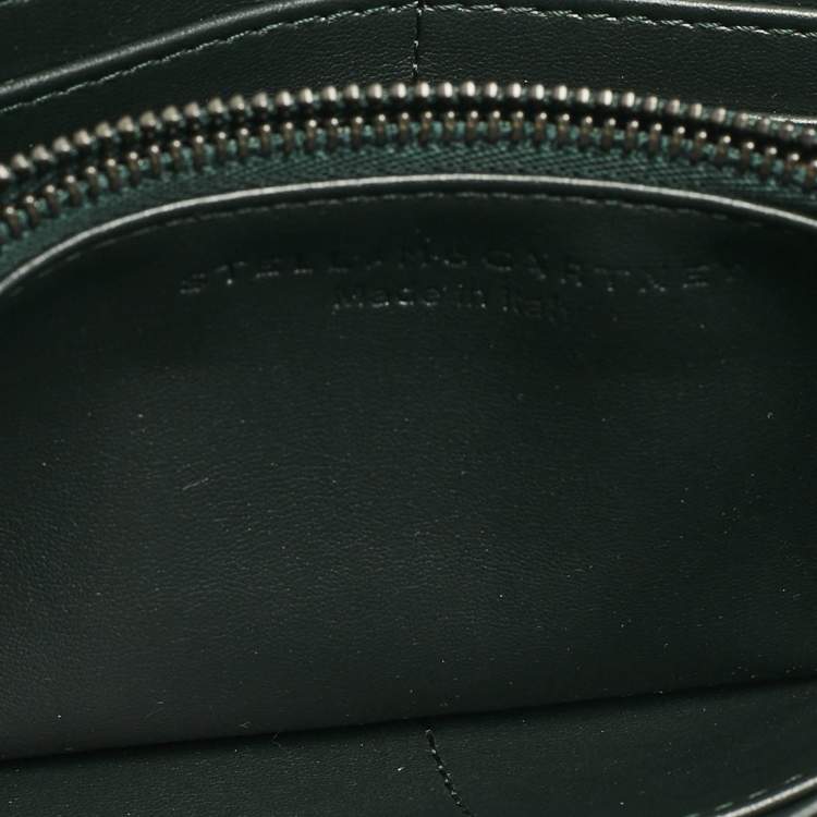 Pre Owned Stella McCartney Dark Green Faux Leather Falabella Flap Continental Wallet