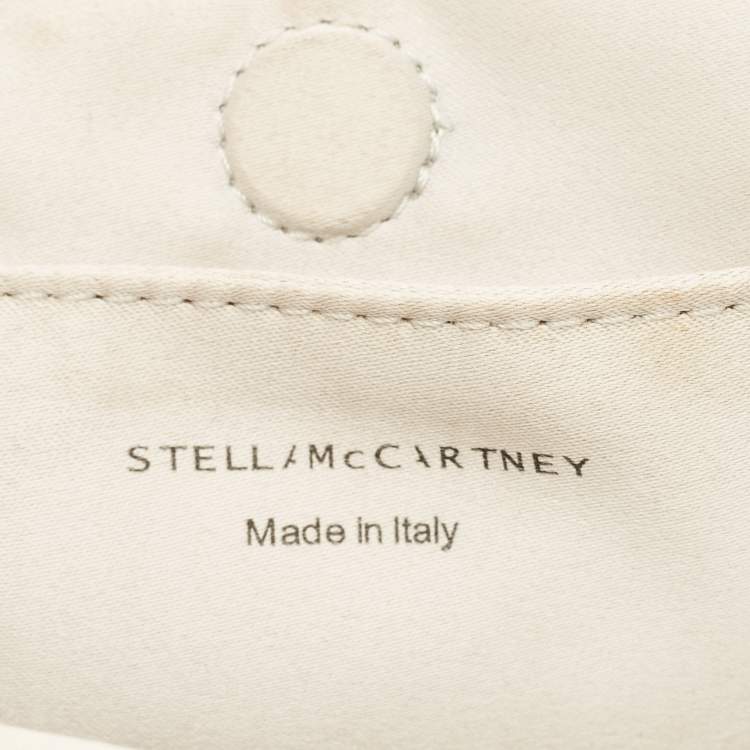Pre Owned Stella McCartney Light Grey Fabric Mini Falabella Crystals Tote