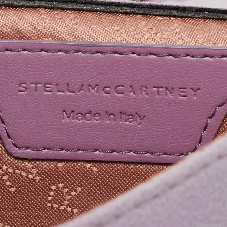 Pre Owned Stella McCartney Purple Faux Leather Mini Falabella Flap Crossbody Bag