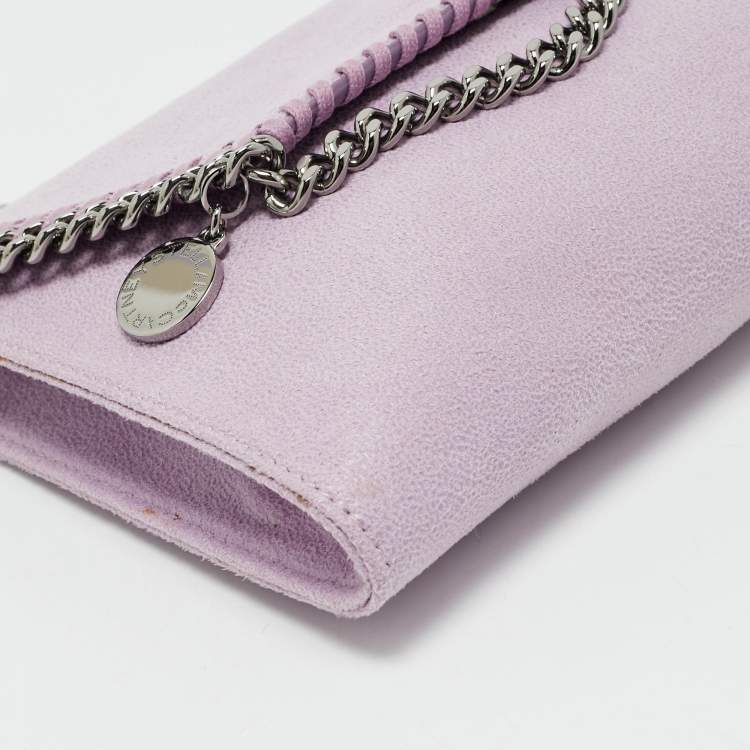 Pre Owned Stella McCartney Purple Faux Leather Mini Falabella Flap Crossbody Bag