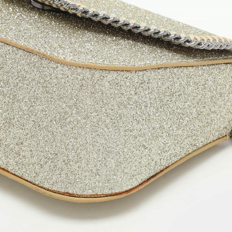 Pre Owned Stella McCartney Gold Glitter Mini Falabella Box Shoulder Bag