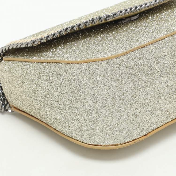 Pre Owned Stella McCartney Gold Glitter Mini Falabella Box Shoulder Bag