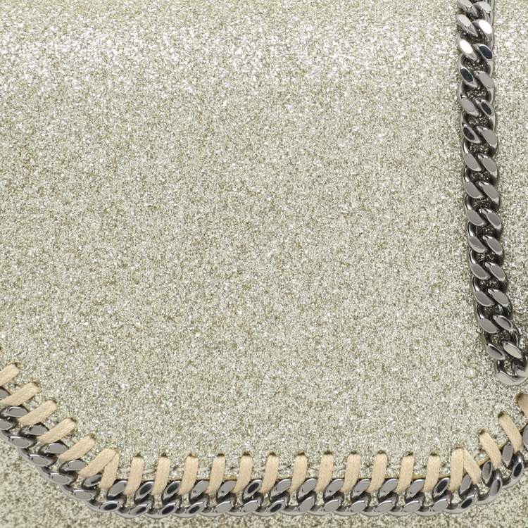 Pre Owned Stella McCartney Gold Glitter Mini Falabella Box Shoulder Bag