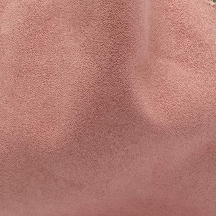 Pre Owned Stella McCartney Pink/Beige Faux Suede Reversible Falabella Shopper Tote