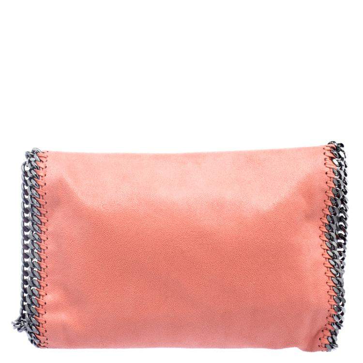 Pre Owned Stella McCartney Peach Faux Leather Falabella Shoulder Bag