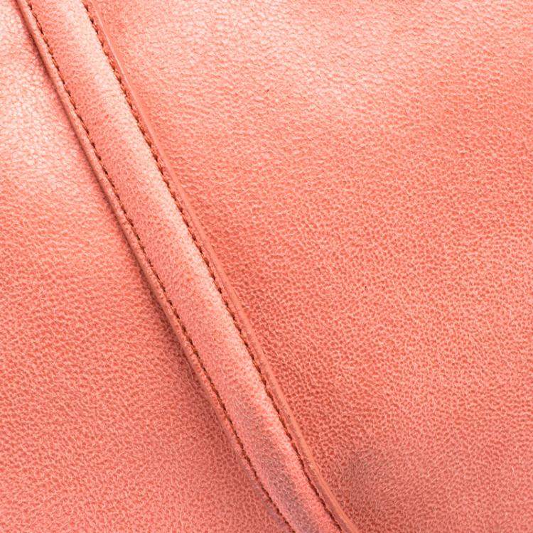 Pre Owned Stella McCartney Peach Faux Leather Falabella Shoulder Bag