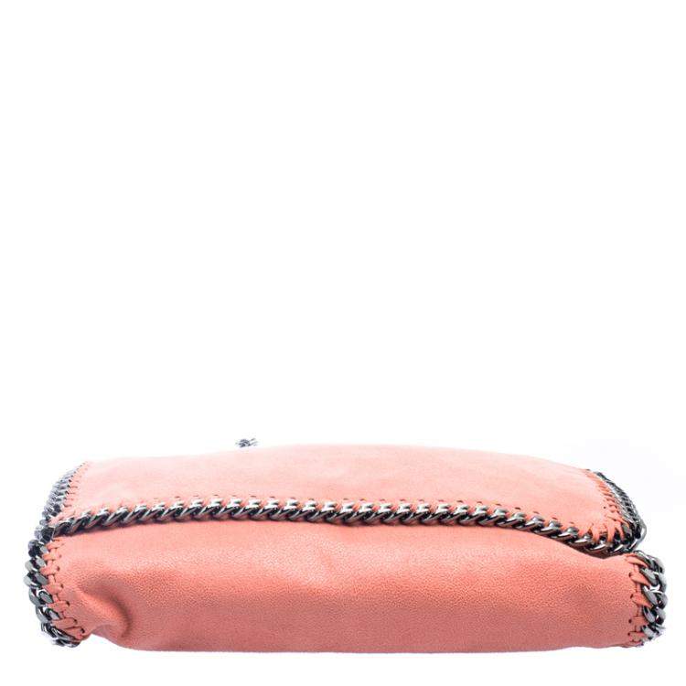 Pre Owned Stella McCartney Peach Faux Leather Falabella Shoulder Bag