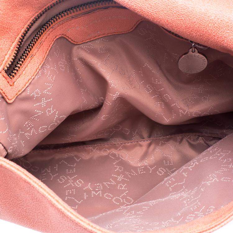 Pre Owned Stella McCartney Peach Faux Leather Falabella Shoulder Bag