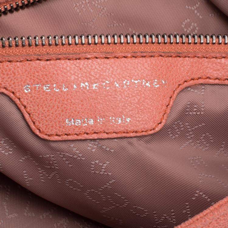 Pre Owned Stella McCartney Peach Faux Leather Falabella Shoulder Bag
