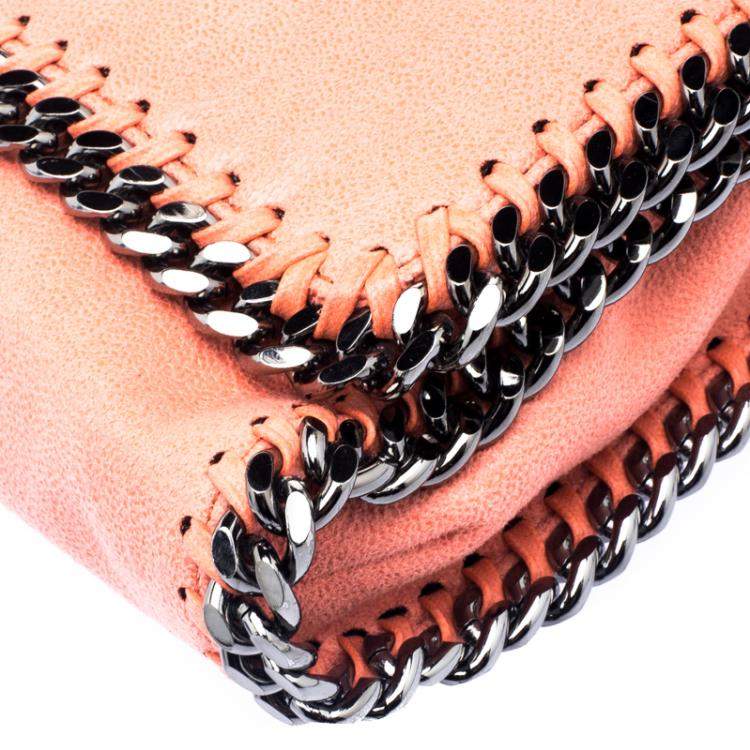 Pre Owned Stella McCartney Peach Faux Leather Falabella Shoulder Bag