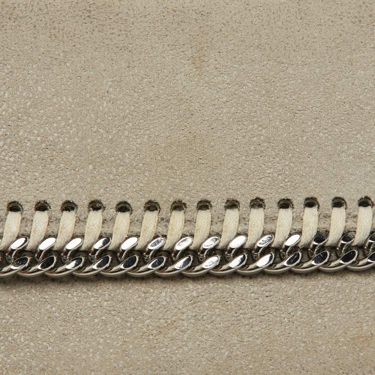 Pre Owned Stella McCartney Light Grey Faux Suede Falabella Continental Wallet