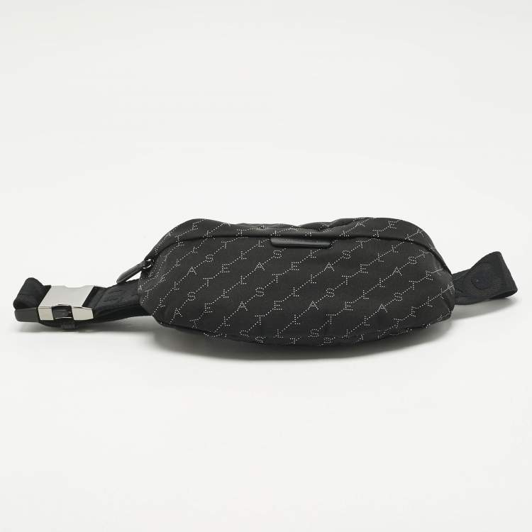 Pre Owned Stella McCartney Black Monogram Nylon Bum Belt Bag