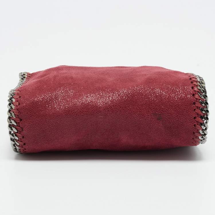 Pre Owned Stella McCartney Burgundy Faux Suede Tiny Falabella Tote
