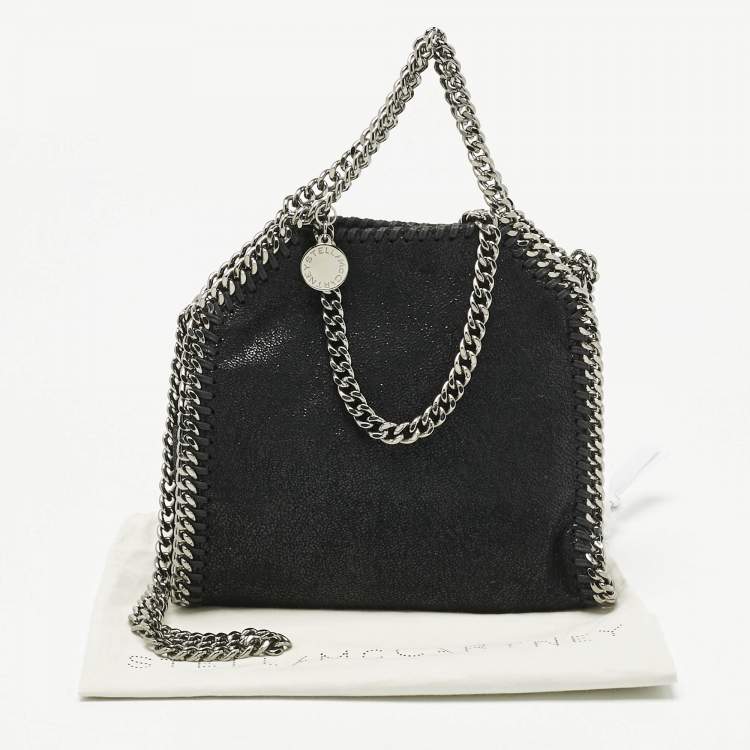 Pre Owned Stella McCartney Black Faux Suede Tiny Falabella Tote