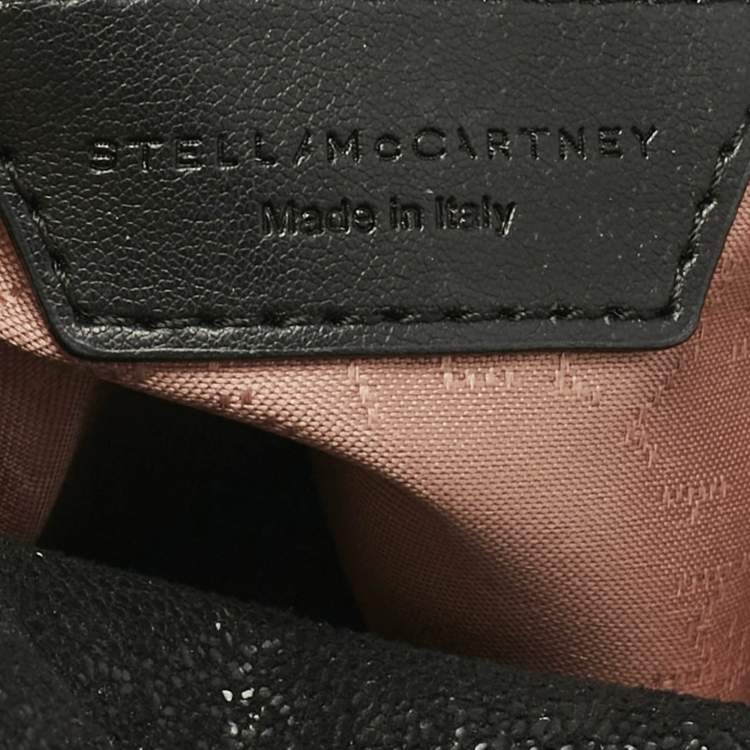 Pre Owned Stella McCartney Black Faux Suede Tiny Falabella Tote