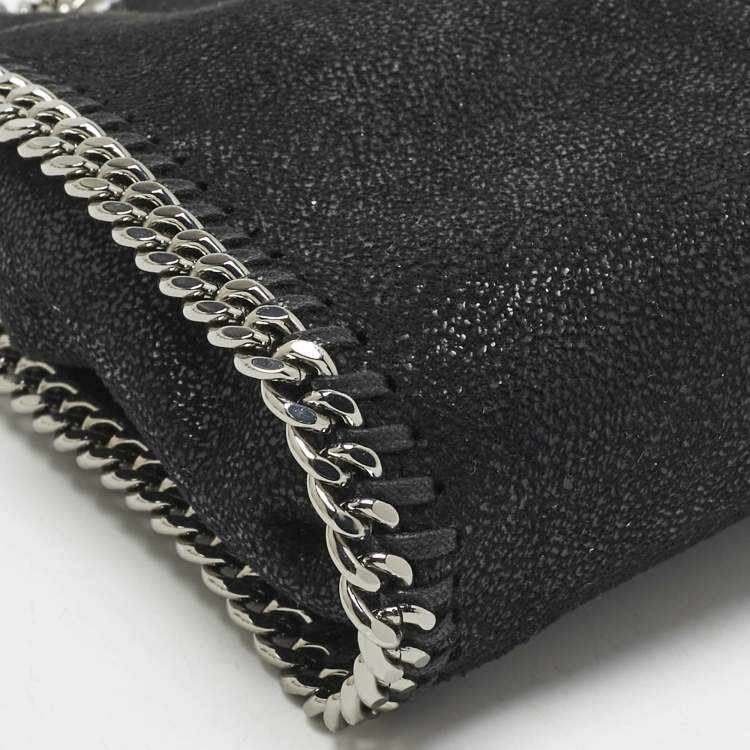 Pre Owned Stella McCartney Black Faux Suede Tiny Falabella Tote