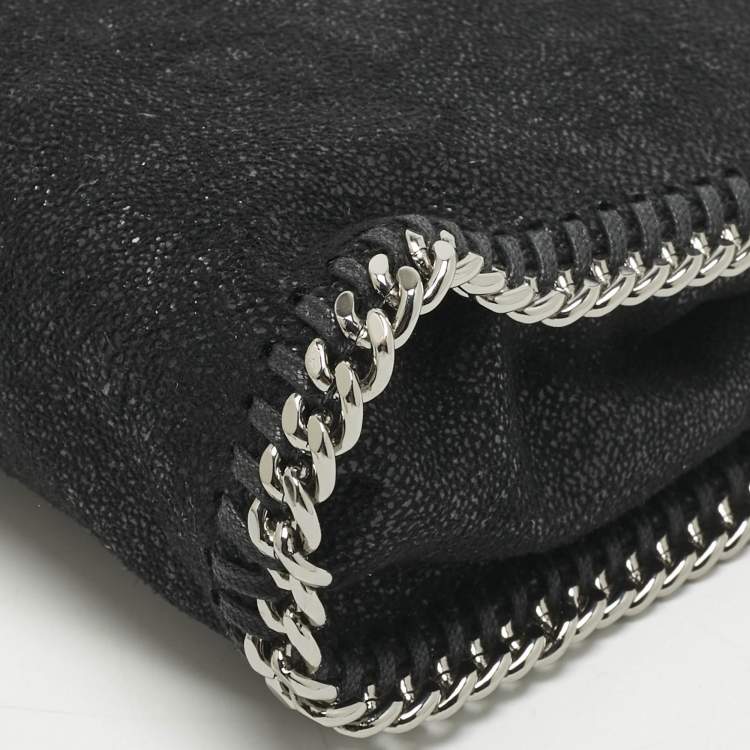 Pre Owned Stella McCartney Black Faux Suede Tiny Falabella Tote