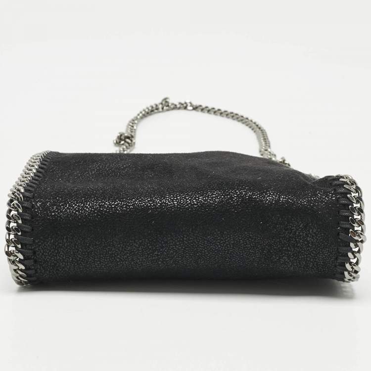 Pre Owned Stella McCartney Black Faux Suede Tiny Falabella Tote