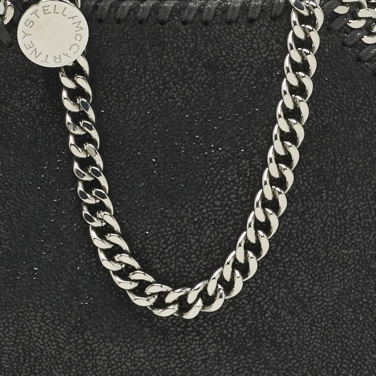 Pre Owned Stella McCartney Black Faux Suede Tiny Falabella Tote