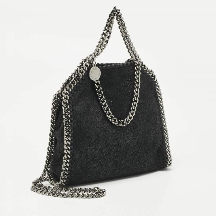 Pre Owned Stella McCartney Black Faux Suede Tiny Falabella Tote