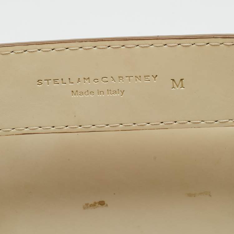 Pre Owned Stella McCartney Cream Faux Leather Trio Belt Bag