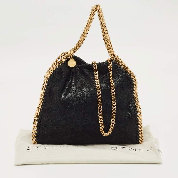 Pre Owned Stella McCartney Black Faux Suede Mini Falabella Tote