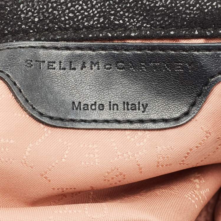 Pre Owned Stella McCartney Black Faux Suede Mini Falabella Tote