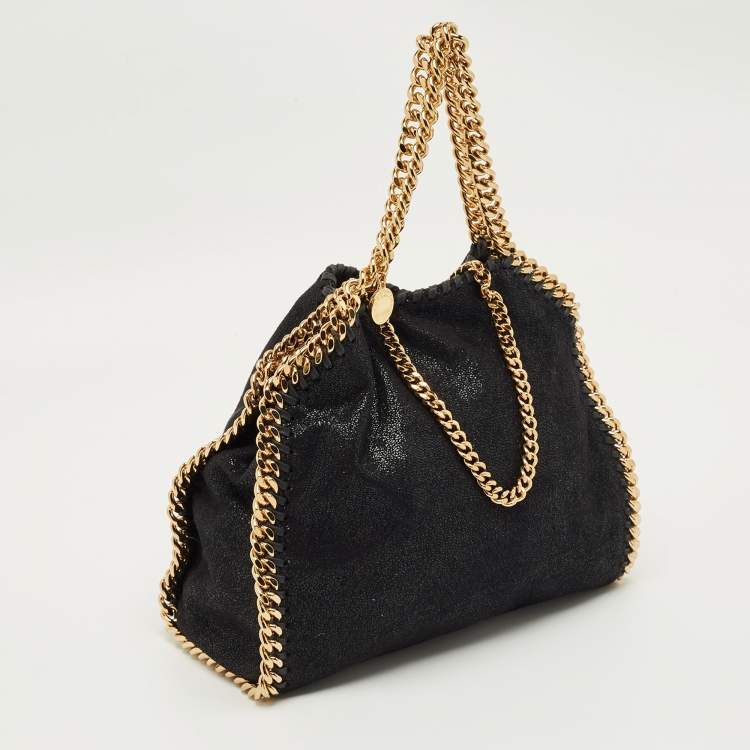 Pre Owned Stella McCartney Black Faux Suede Mini Falabella Tote