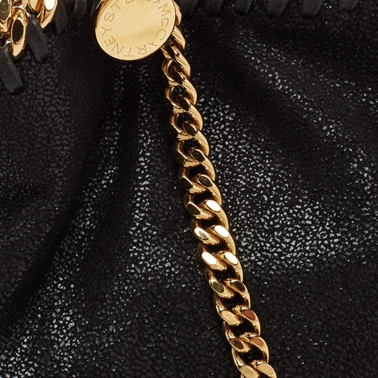 Pre Owned Stella McCartney Black Faux Suede Mini Falabella Tote