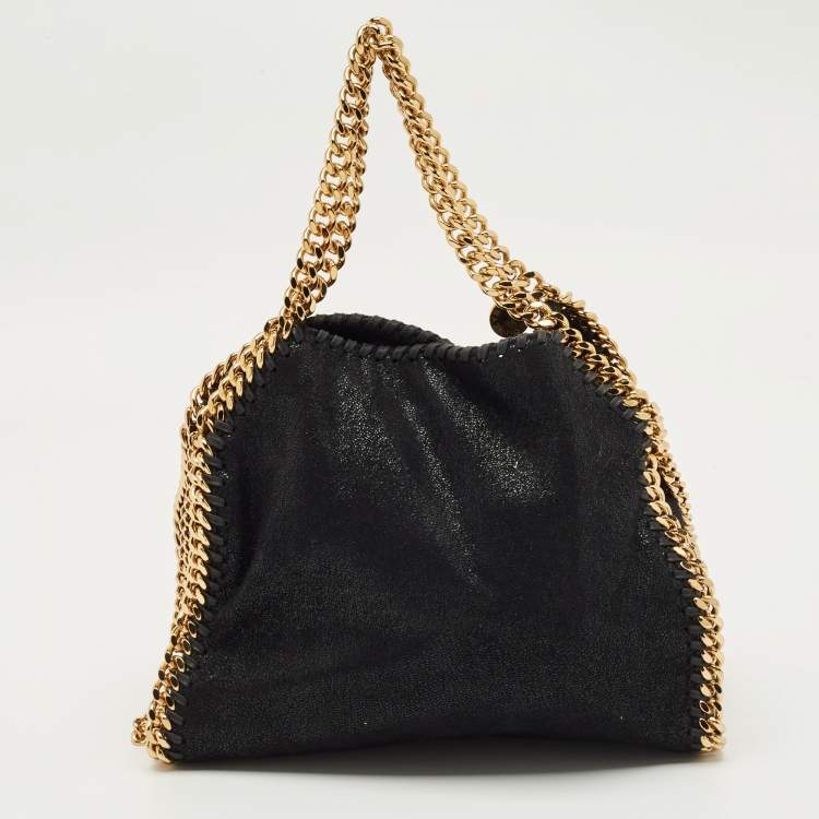 Pre Owned Stella McCartney Black Faux Suede Mini Falabella Tote