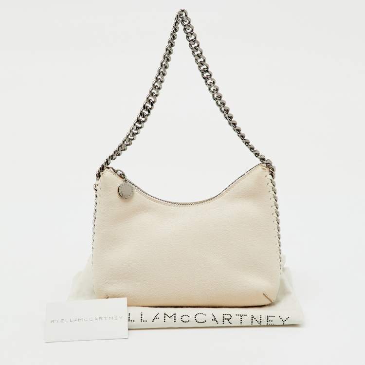 Pre Owned Stella McCartney Off White Faux Suede Mini Falabella Shoulder Bag